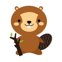 Obraz premium Cute squirrel cartoon icon vector illustration graphic design