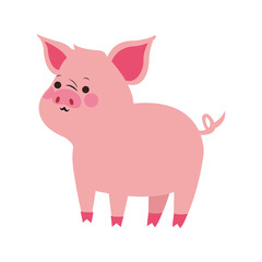 Pig cute cartoon icon vector illustration graphic design