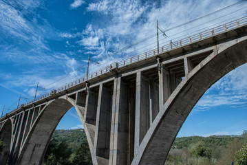 Long concrete railway bridge