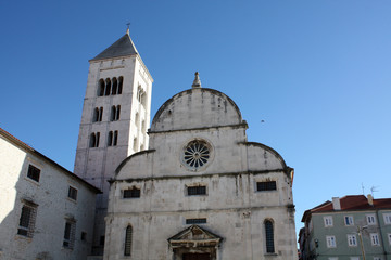 Church with bell tower in Zadar Croatia