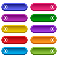 Fototapeta premium Set of empty web buttons, colorful long round buttons. Vector illustration