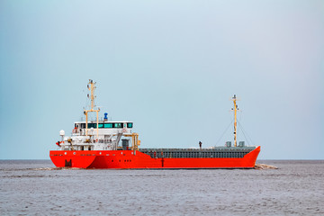 Orange bulker ship
