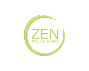 Classic Green Circle Zen Company Logo Symbol