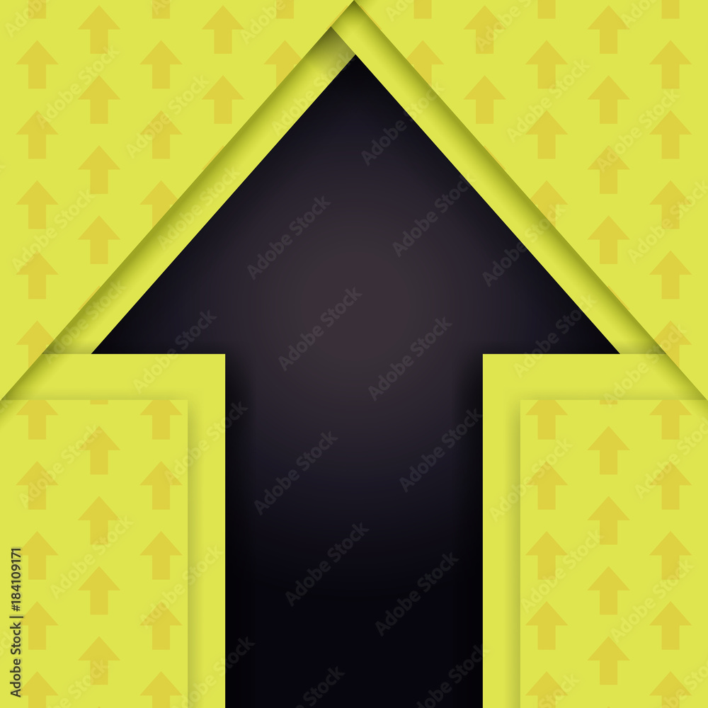 Aufkleber Arrows pattern template abstract background  with geometric shape on yellow and dark background.Vector illustration.