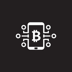 Bitcoin Digital Money Icon.