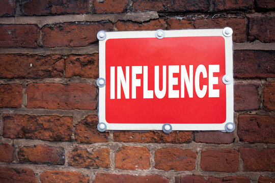 Hand writing text caption inspiration showing Influence concept meaning Business Analysis and Strategy written on old announcement road sign with background and copy space - Powered by Adobe