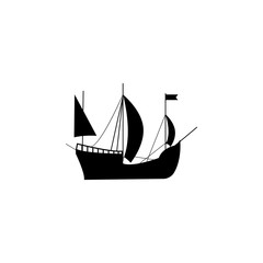 Sailboat icon. Water transport elements. Premium quality graphic design icon. Simple icon for websites, web design, mobile app, info graphics