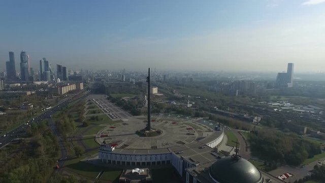 Aerial view at the Poklonnaya Hill in Moscow