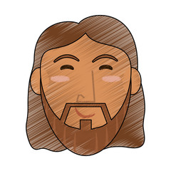 Jesus face cartoon icon vector illustration graphic design