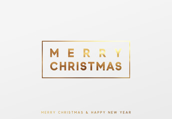 Merry Christmas gold lettering in a frame background.