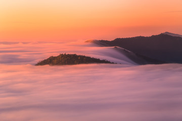 Aerial Shot Phu Chi Fa Chiang Rai north, of thailand