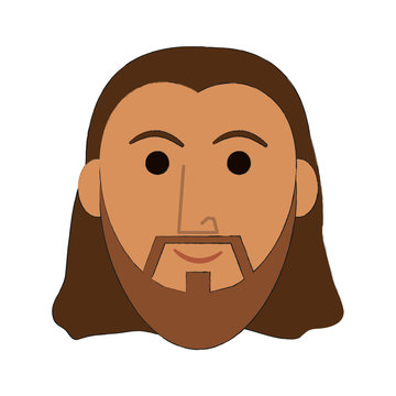 Jesus face cartoon icon vector illustration graphic design