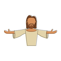 Jesus face cartoon icon vector illustration graphic design