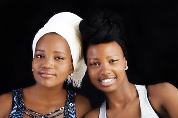 Two Attractive Young African American Women Portrait