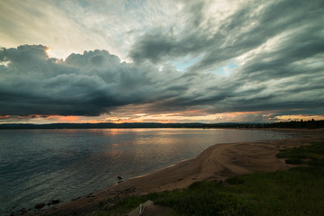 Obraz premium Sunset, Deer Lake, Humber Valley, Newfoundland & Labrador
