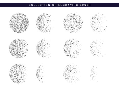 Set Brush stipple pattern for design. Dots texture.