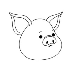 Pig cute cartoon icon vector illustration graphic design