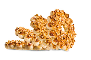 Round cookies with nuts