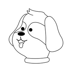 Dog cute pet cartoon icon vector illustration graphic design