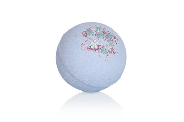 Blue bomb for a bath, isolated on white background