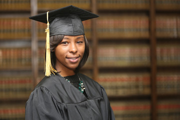 University graduate, young attractive female African American