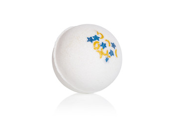 White bomb for a bath, isolated on white background