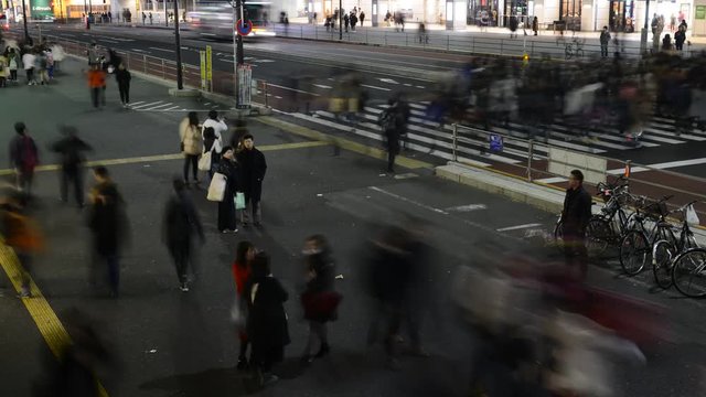 Timelapse HD video in Tokyo Japan illustrating fast motion and speed concepts of a busy fast paced congested world with an increasing population