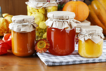 Jar of pumpkin jams.
