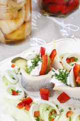 Pickled herring rolls