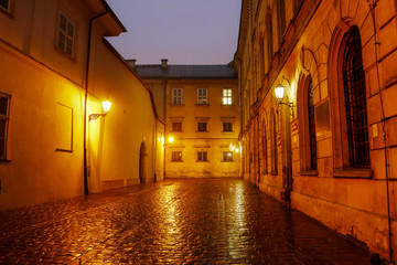 KRAKOW, POLAND - JANUARY 31, 2017:  The Senacka street