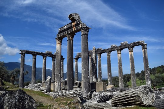 Ancient ruins. TEMPLE OF ZEVS LEPSYNOS