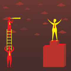 businessmen hiring employee