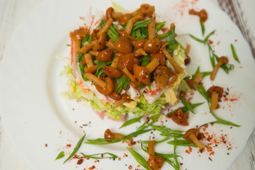 salad with mushrooms