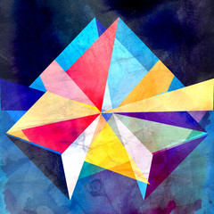 Abstract watercolor geometric background