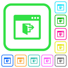 Application exit vivid colored flat icons icons