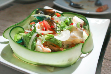 seafood salad or spicy salad