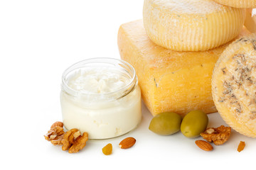 mix cheese isolated on white