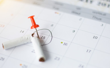 Men hand crushed some cigarettes, No Smoking