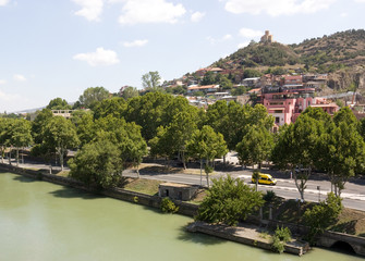 Fototapeta na wymiar Top view of Tbilisi. Tbilisi is the capital of Georgia