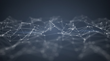 Futuristic network shape rendered with DOF