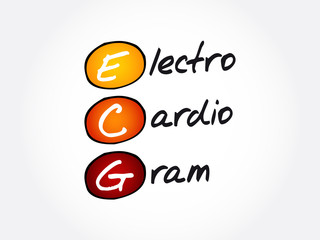 ECG - electrocardiogram acronym, concept background