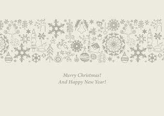 Fototapeta premium Christmas flat element icons banner background