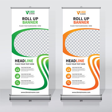 Roll up banner design print template