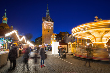 Fototapeta premium Traditional Christmas fair in the old town of Gdansk, Poland