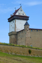 Fototapeta na wymiar The Tower of Long Herman. Fragment of Narva castle, Estonia