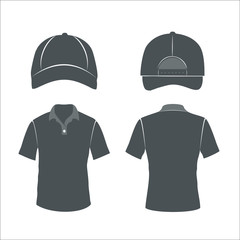 tshirt and cap icon black colored