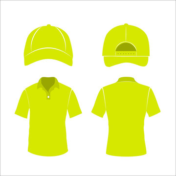 Tshirt And Cap Icon Lime Green Colored