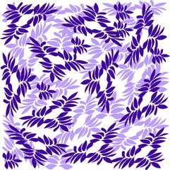 Ultra violet color - leaves  - floral seamless pattern. Natural background. Vector.