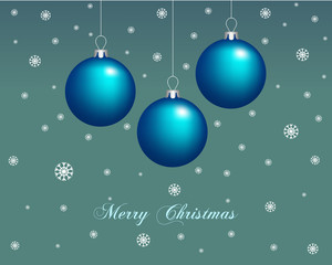 Merry Christmas greeting card, Christmas balls, illustration