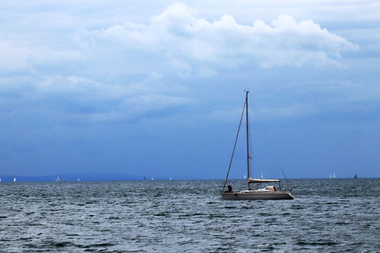 A sailing ship on the Lake Constance in Germany